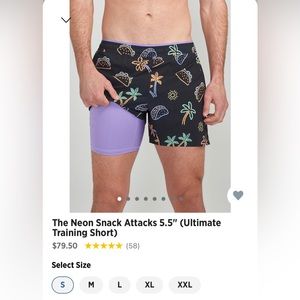 Men’s chubbies ultimate training shorts 5.5” - Neon Snack Attacks